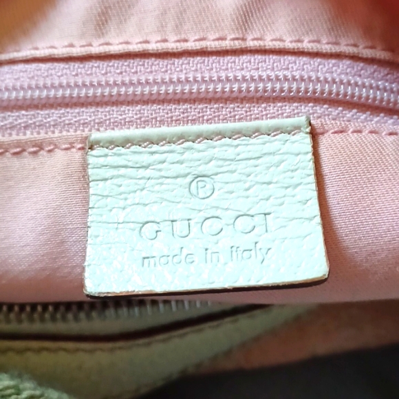 Gucci Vintage *RARE* GG Horsebit Canvas Medium Hobo Bag in Beige & Pink - Picture 8 of 9
